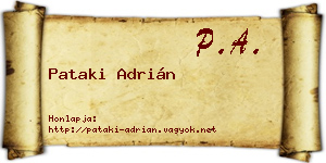 Pataki Adrián névjegykártya